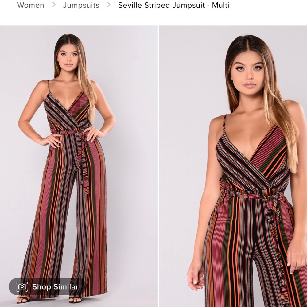 Fashion Nova Striped jumpsuit